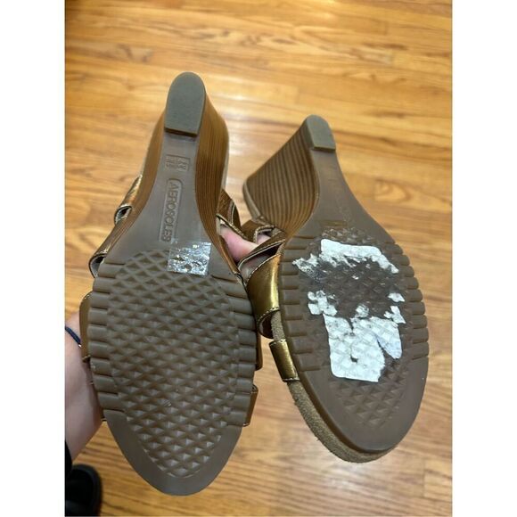 Aeresoles Women’s Leather Wedge Heels Sandals. Size 8.5. Copper/Bronze Color. Ne - Picture 4 of 7